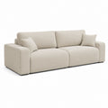 3-Sitzer Sofa Creme Polyester-Cord Gerade 240 x 100 x 78 cm