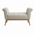 Polsterbank mit Armlehnen Beige Polyester Massivholz 110 x 45 x 65 cm