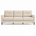 3-Sitzer Sofa Creme aus Polyester-Cord gerade 210 x 85 x 88 cm