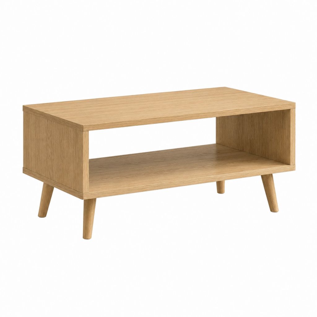 Couchtisch Eichefarben MDF rechteckig mit Ablagefach 100 x 50 x 45 cm