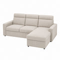 Ecksofa mit Recamiere Beige aus Polyester-Cord 250 x 160 x 98 cm