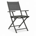 Klappbarer Gartenstuhl mit Armlehnen Schwarz Aluminium Textilene 56 x 68 x 105 cm