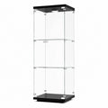 Glasvitrine Schwarz aus ESG-Sicherheitsglas 43 x 37 x 160 cm