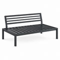 Gartenlounge Bettgestell Schwarz pulverbeschichteter Stahl rechteckig 200 x 120 x 80 cm