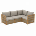 Gartenlounge Ecksofa Set Beige Akazienholz PE-Geflecht 230 x 230 x 75 cm