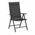 Klappbarer Gartenstuhl Hochlehner Schwarz Stahl Textilene 58 x 65 x 107 cm