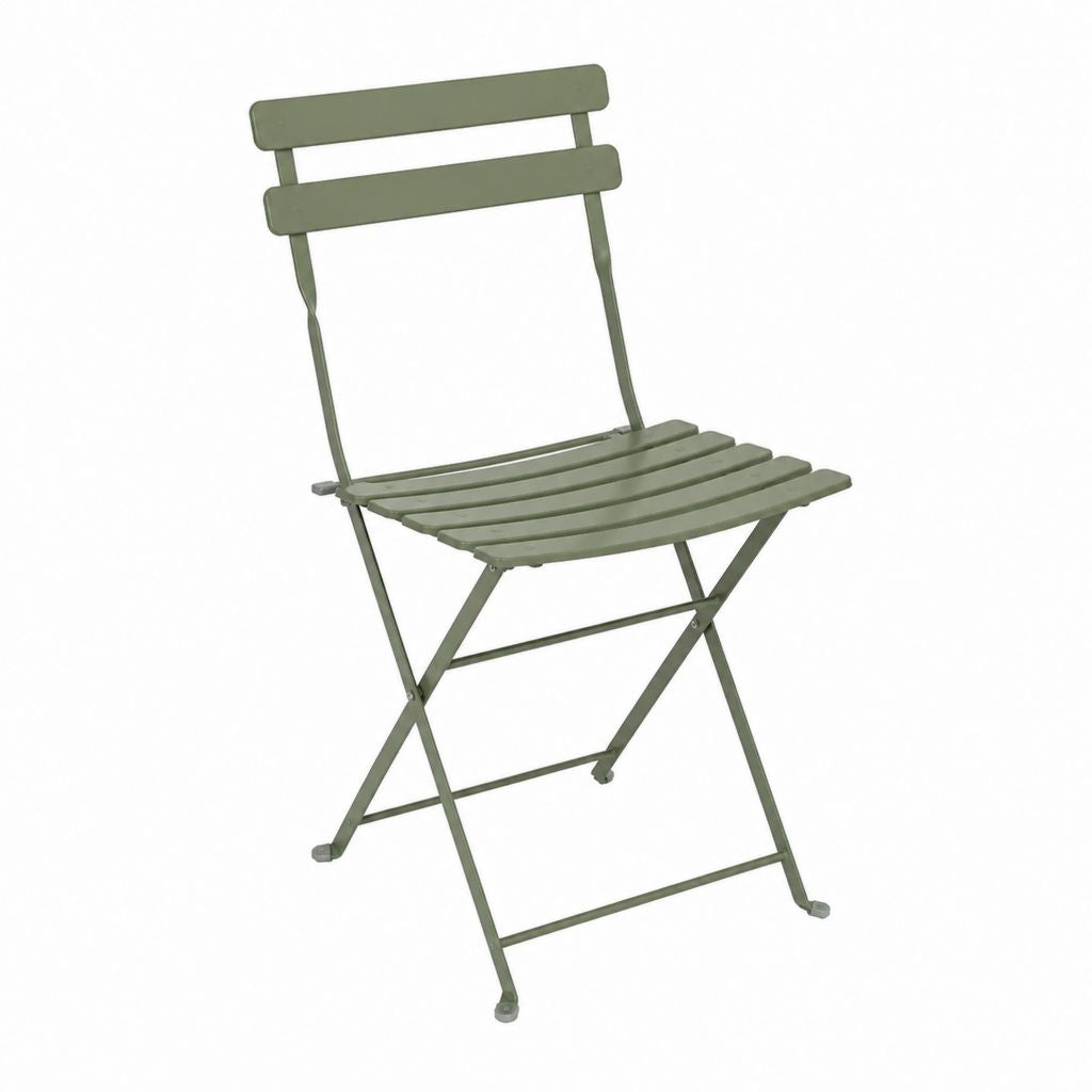 Klappbarer Gartenstuhl Olivgrün pulverbeschichteter Stahl rechteckig 42 x 46 x 82 cm