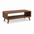 Couchtisch Walnussholz Braun Rechteckig mit Ablagefach 120 x 60 x 45 cm