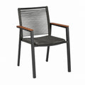 Gartenstuhl mit Armlehnen Schwarz Braun Stahl PE 56 x 60 x 88 cm