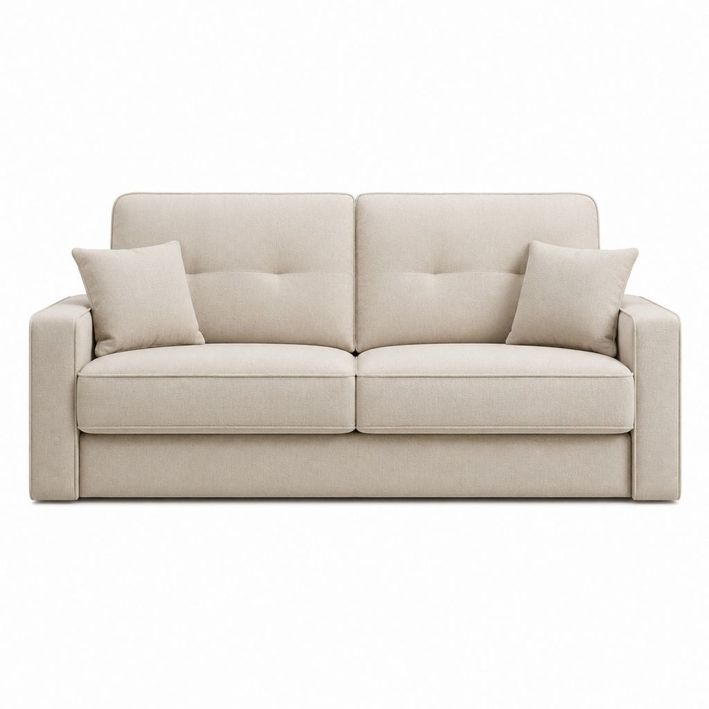 2-Sitzer Sofa Beige Polyester Rechteckig 180 x 90 x 85 cm